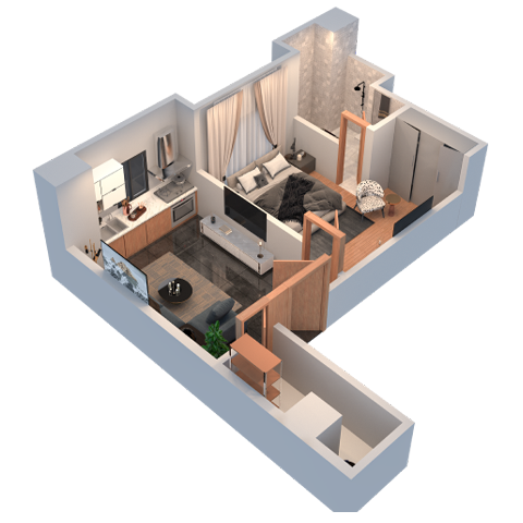 3 Bed Type A Isometric